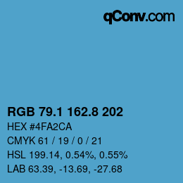 Color code: RGB 79.1 162.8 202 | qconv.com