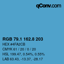 カラーコード: RGB 79.1 162.8 203 | qconv.com