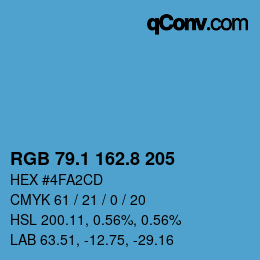Color code: RGB 79.1 162.8 205 | qconv.com