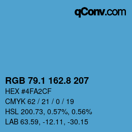 Color code: RGB 79.1 162.8 207 | qconv.com