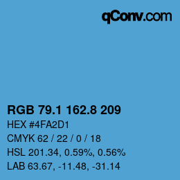カラーコード: RGB 79.1 162.8 209 | qconv.com