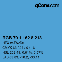 Farbcode: RGB 79.1 162.8 213 | qconv.com