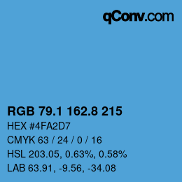 カラーコード: RGB 79.1 162.8 215 | qconv.com