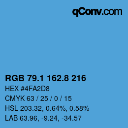 Color code: RGB 79.1 162.8 216 | qconv.com