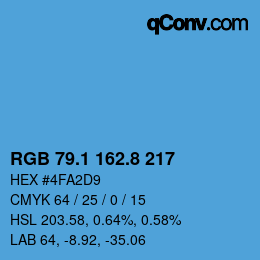 Color code: RGB 79.1 162.8 217 | qconv.com