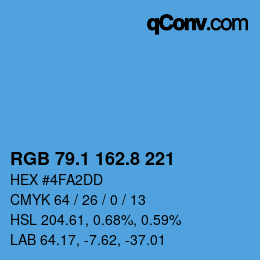 Color code: RGB 79.1 162.8 221 | qconv.com