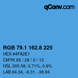 Color code: RGB 79.1 162.8 225 | qconv.com