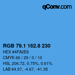 Color code: RGB 79.1 162.8 230 | qconv.com