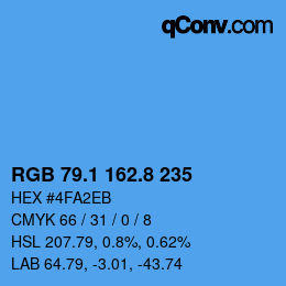 Farbcode: RGB 79.1 162.8 235 | qconv.com