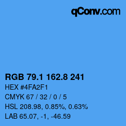 カラーコード: RGB 79.1 162.8 241 | qconv.com