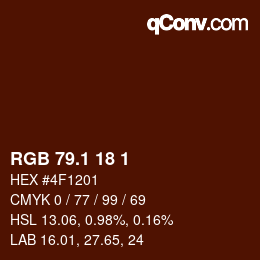 カラーコード: RGB 79.1 18 1 | qconv.com