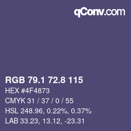 Color code: RGB 79.1 72.8 115 | qconv.com