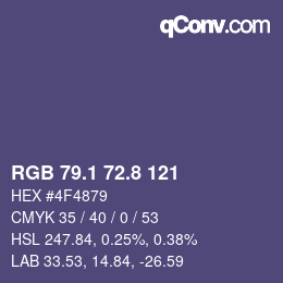 Color code: RGB 79.1 72.8 121 | qconv.com