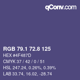 Color code: RGB 79.1 72.8 125 | qconv.com