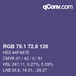 カラーコード: RGB 79.1 72.8 126 | qconv.com