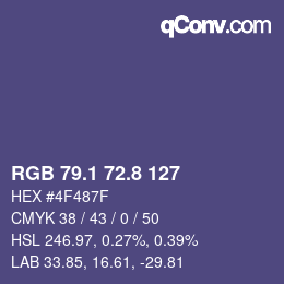 Color code: RGB 79.1 72.8 127 | qconv.com