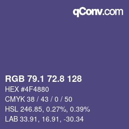 Color code: RGB 79.1 72.8 128 | qconv.com