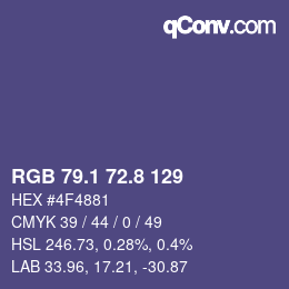 Color code: RGB 79.1 72.8 129 | qconv.com