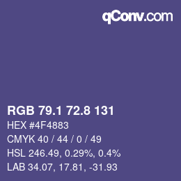 Farbcode: RGB 79.1 72.8 131 | qconv.com