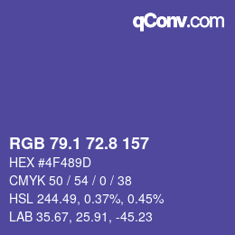 カラーコード: RGB 79.1 72.8 157 | qconv.com