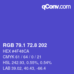カラーコード: RGB 79.1 72.8 202 | qconv.com