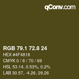 Color code: RGB 79.1 72.8 24 | qconv.com