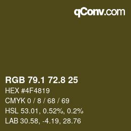 Color code: RGB 79.1 72.8 25 | qconv.com