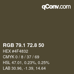 Color code: RGB 79.1 72.8 50 | qconv.com