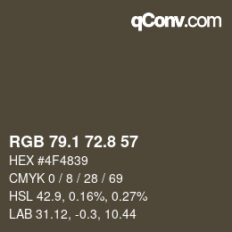 Color code: RGB 79.1 72.8 57 | qconv.com