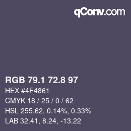 Color code: RGB 79.1 72.8 97 | qconv.com