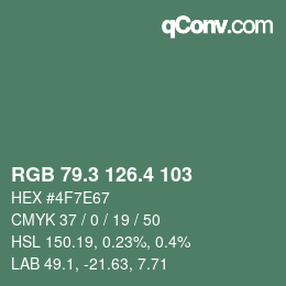 カラーコード: RGB 79.3 126.4 103 | qconv.com
