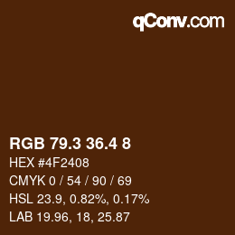 カラーコード: RGB 79.3 36.4 8 | qconv.com