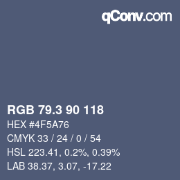 カラーコード: RGB 79.3 90 118 | qconv.com
