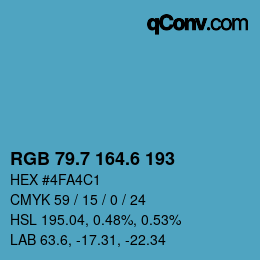 カラーコード: RGB 79.7 164.6 193 | qconv.com