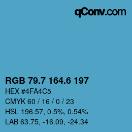 カラーコード: RGB 79.7 164.6 197 | qconv.com