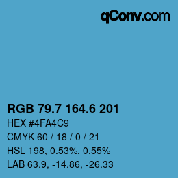 カラーコード: RGB 79.7 164.6 201 | qconv.com