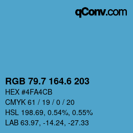 カラーコード: RGB 79.7 164.6 203 | qconv.com
