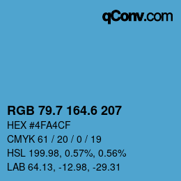 カラーコード: RGB 79.7 164.6 207 | qconv.com