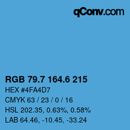 カラーコード: RGB 79.7 164.6 215 | qconv.com