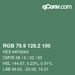 カラーコード: RGB 79.9 128.2 100 | qconv.com