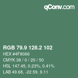 Color code: RGB 79.9 128.2 102 | qconv.com