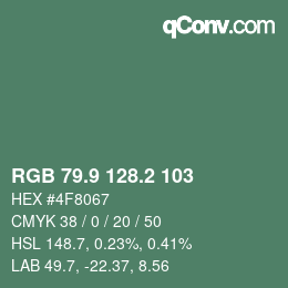 カラーコード: RGB 79.9 128.2 103 | qconv.com