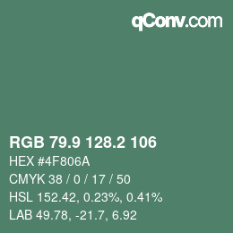 Color code: RGB 79.9 128.2 106 | qconv.com