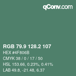 Color code: RGB 79.9 128.2 107 | qconv.com