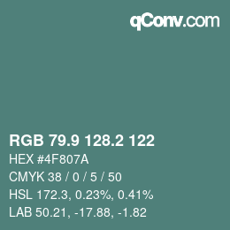 Color code: RGB 79.9 128.2 122 | qconv.com