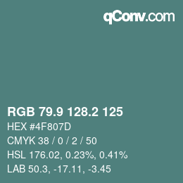 Color code: RGB 79.9 128.2 125 | qconv.com