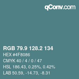 Color code: RGB 79.9 128.2 134 | qconv.com
