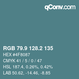 Color code: RGB 79.9 128.2 135 | qconv.com