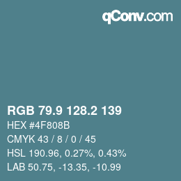 Color code: RGB 79.9 128.2 139 | qconv.com