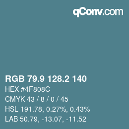 Color code: RGB 79.9 128.2 140 | qconv.com